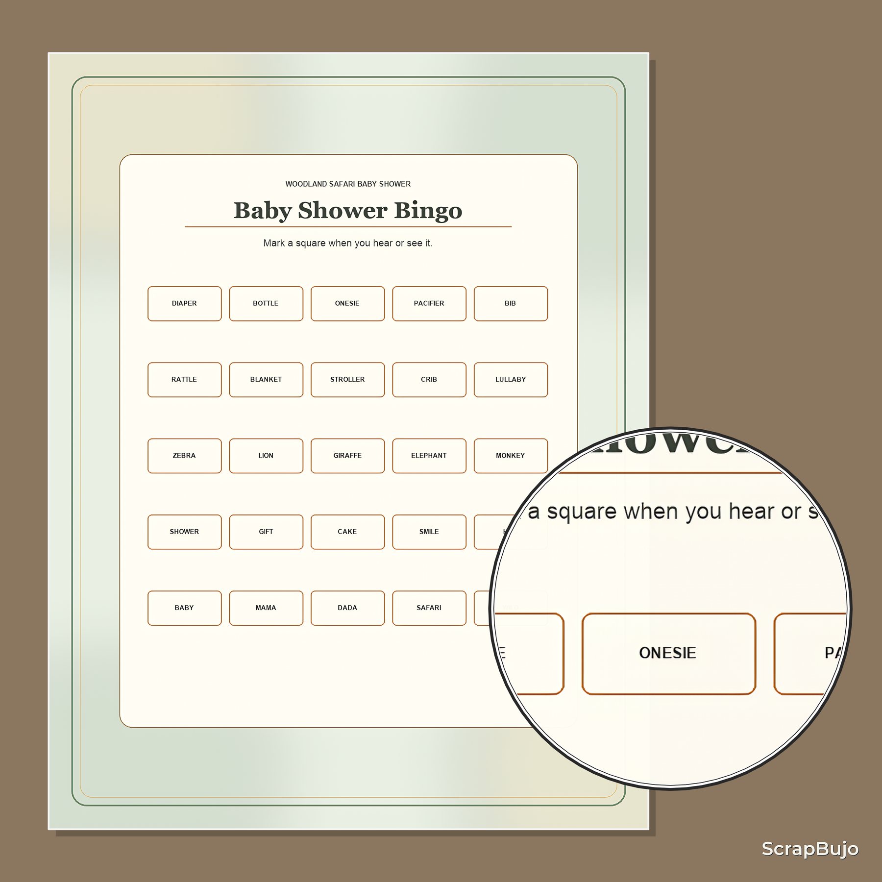 Woodland Safari Baby Shower Games preview 6