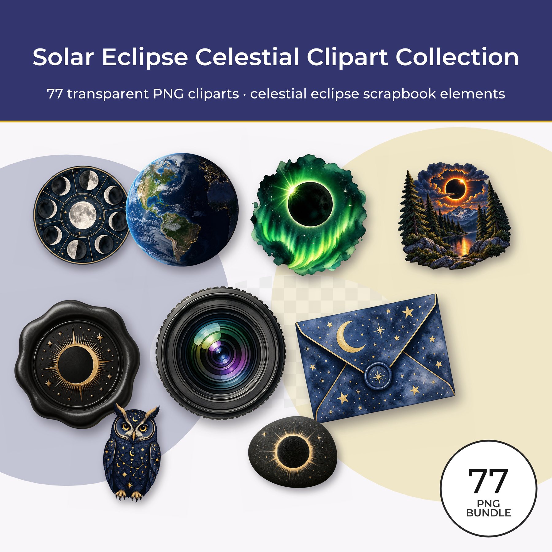 Solar Eclipse Celestial Clipart Collection