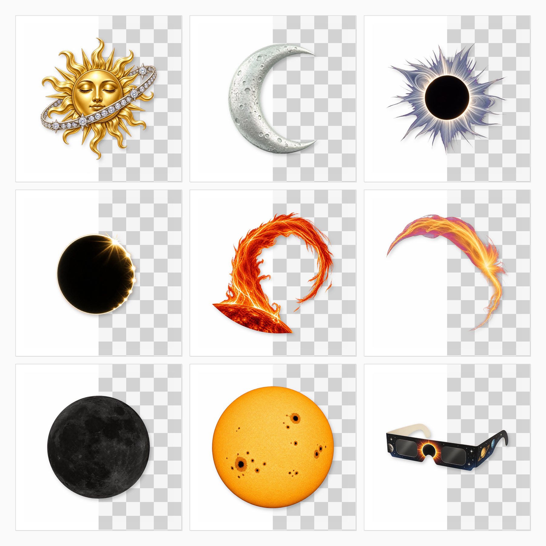 Solar Eclipse Celestial Clipart Collection preview 2