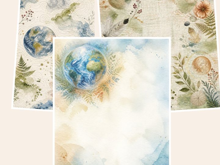 Free Gaia: Earth Mother Digital Papers – 3 Printable Scrapbook Paper Samples