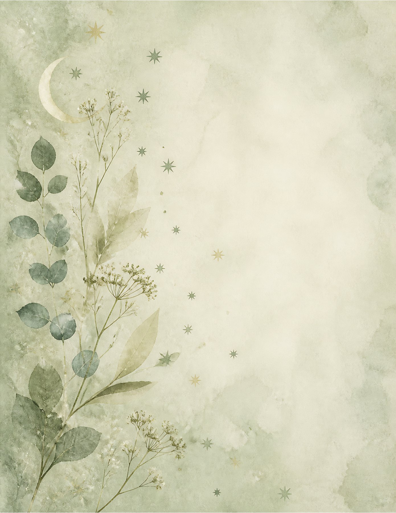 Celestial Botanica | Moon, Stars & Apothecary Digital Papers preview 3