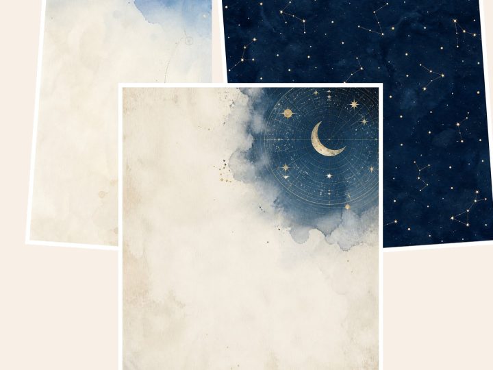 Free Celestial Botanica | Moon, Stars & Apothecary Digital Papers – 3 Printable Scrapbook Paper Samples