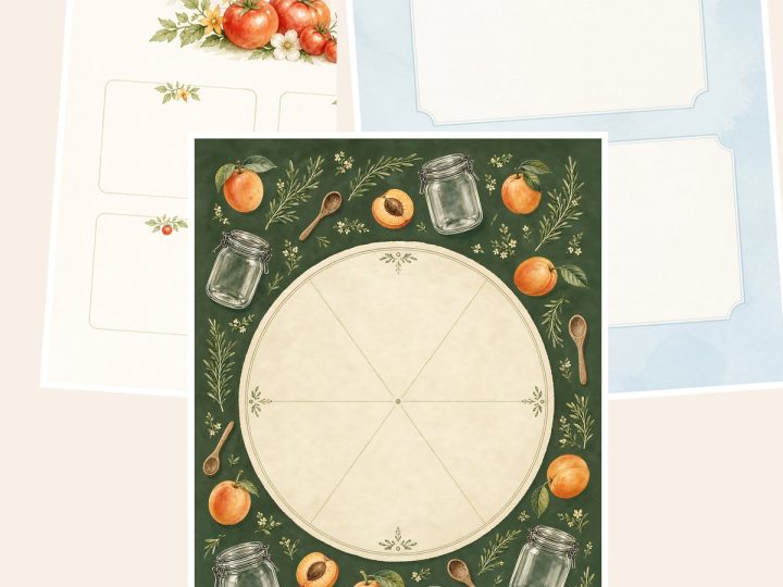 Free Homestead Canning And Preserving Journal – 3 Printable Scrapbook Paper Samples