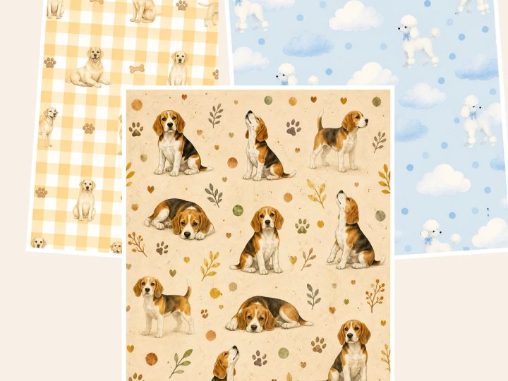 Free Top 10 Dog Breeds Digital Papers – 3 Printable Scrapbook Paper Samples