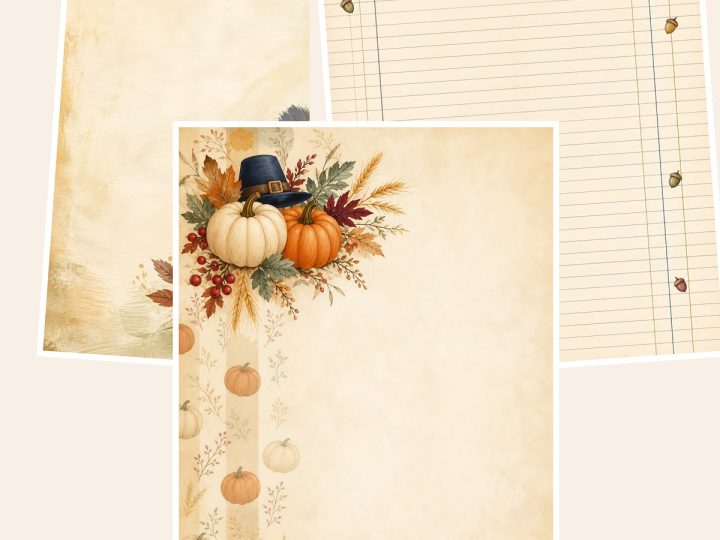 Free Pilgrims Thanksgiving Heritage Scrapbook – 3 Printable Scrapbook Paper Samples
