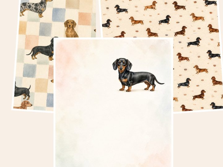 Free 19 dachshund letter vertical 2026 – 3 Printable Scrapbook Paper Samples