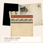 Free Open Road Garage Motorcycle Digital – 3 Printable Scrapbook Paper Samples preview
