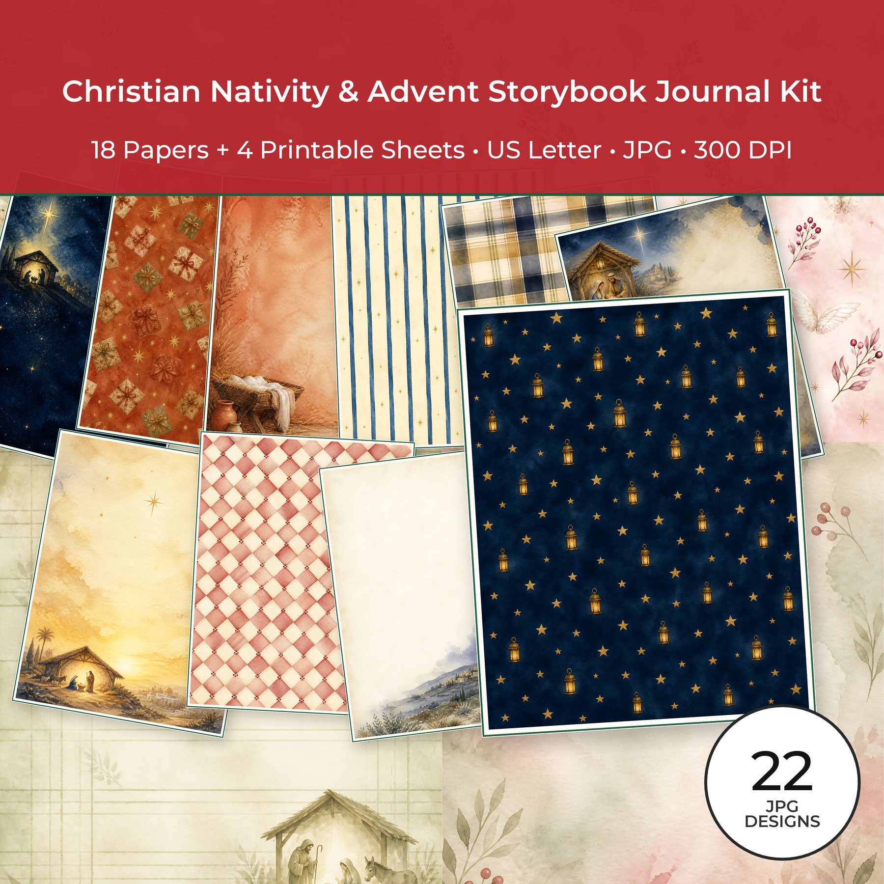Christian Nativity & Advent Storybook Journal Kit