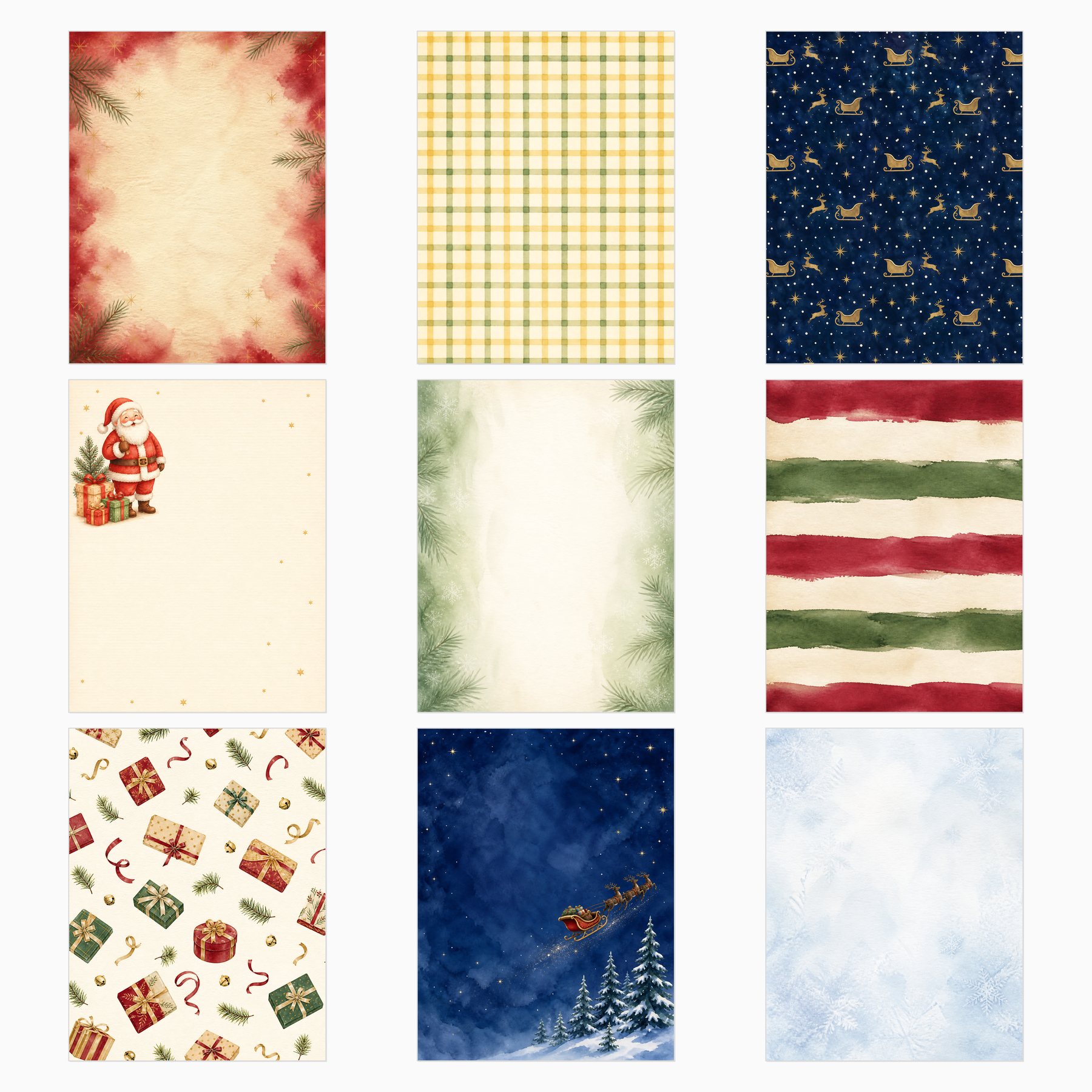 Santa Claus Christmas Digital Paper Collection preview 2