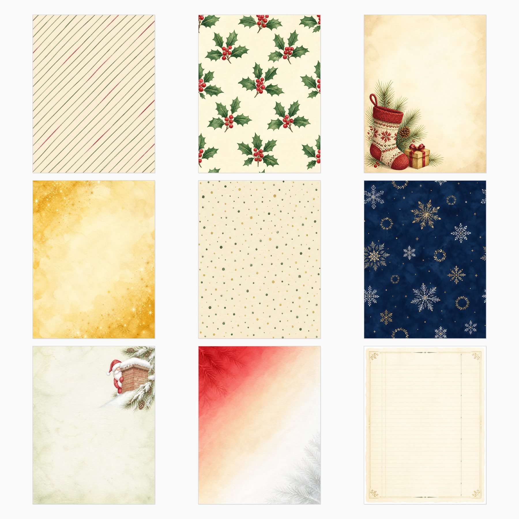 Santa Claus Christmas Digital Paper Collection preview 3