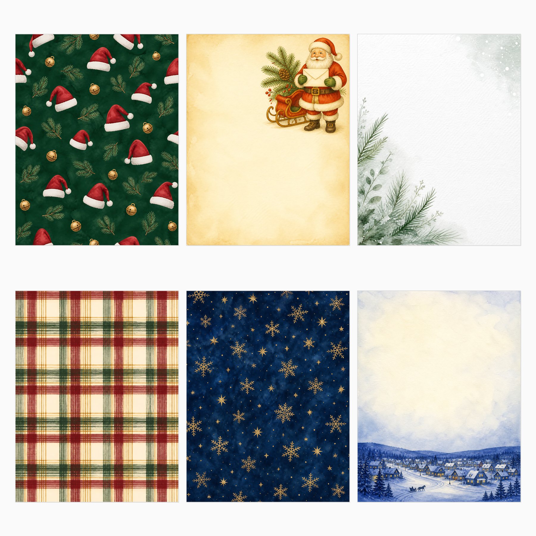Santa Claus Christmas Digital Paper Collection preview 4