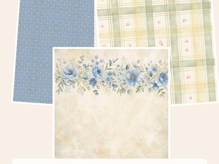 Free Botanical Bride Guest Book Vow Journal – 3 Printable Scrapbook Paper Samples