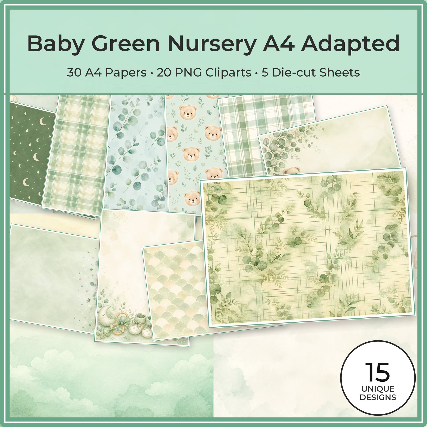 Baby Green Nursery A4 Adapted Collection