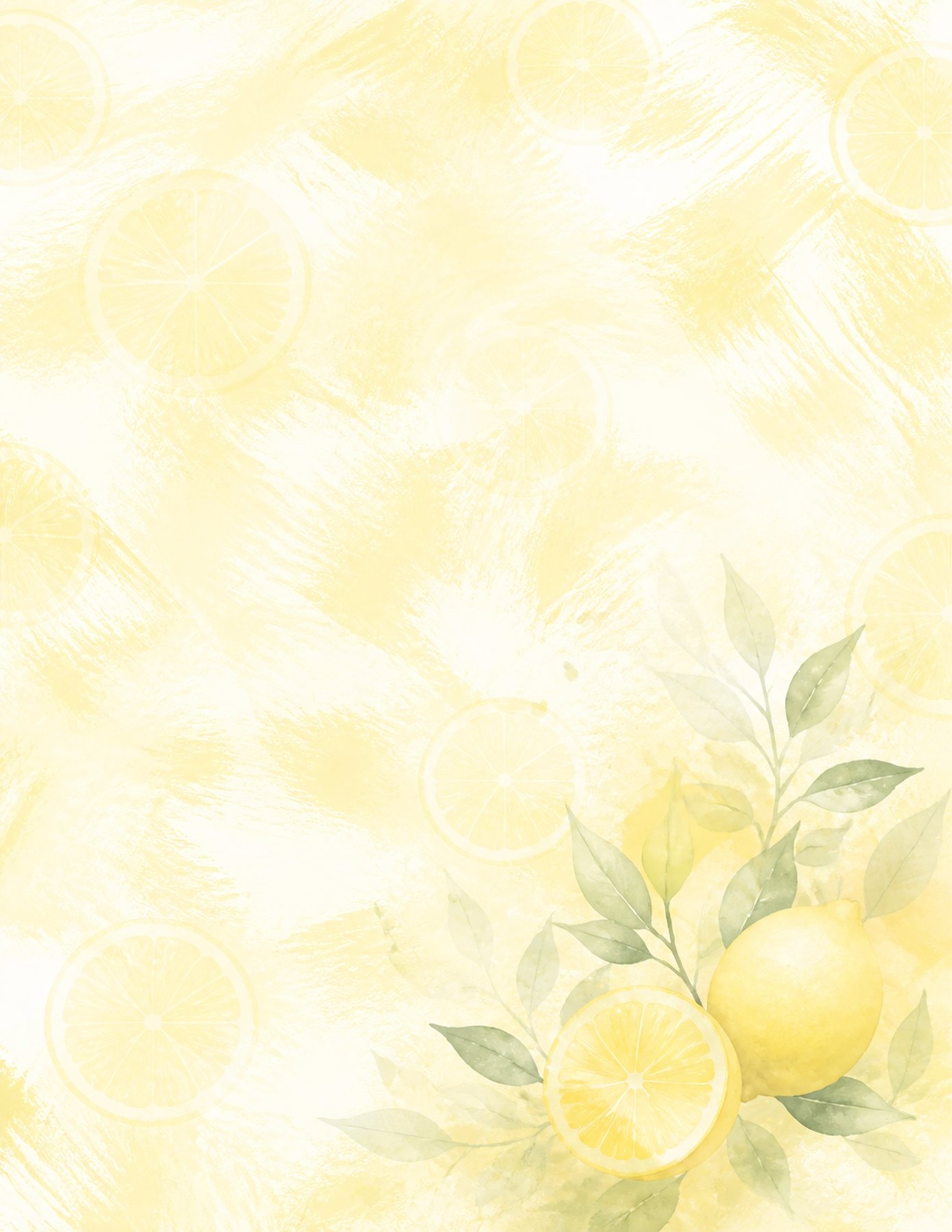 Watercolor Lemon US Letter Collection preview 3