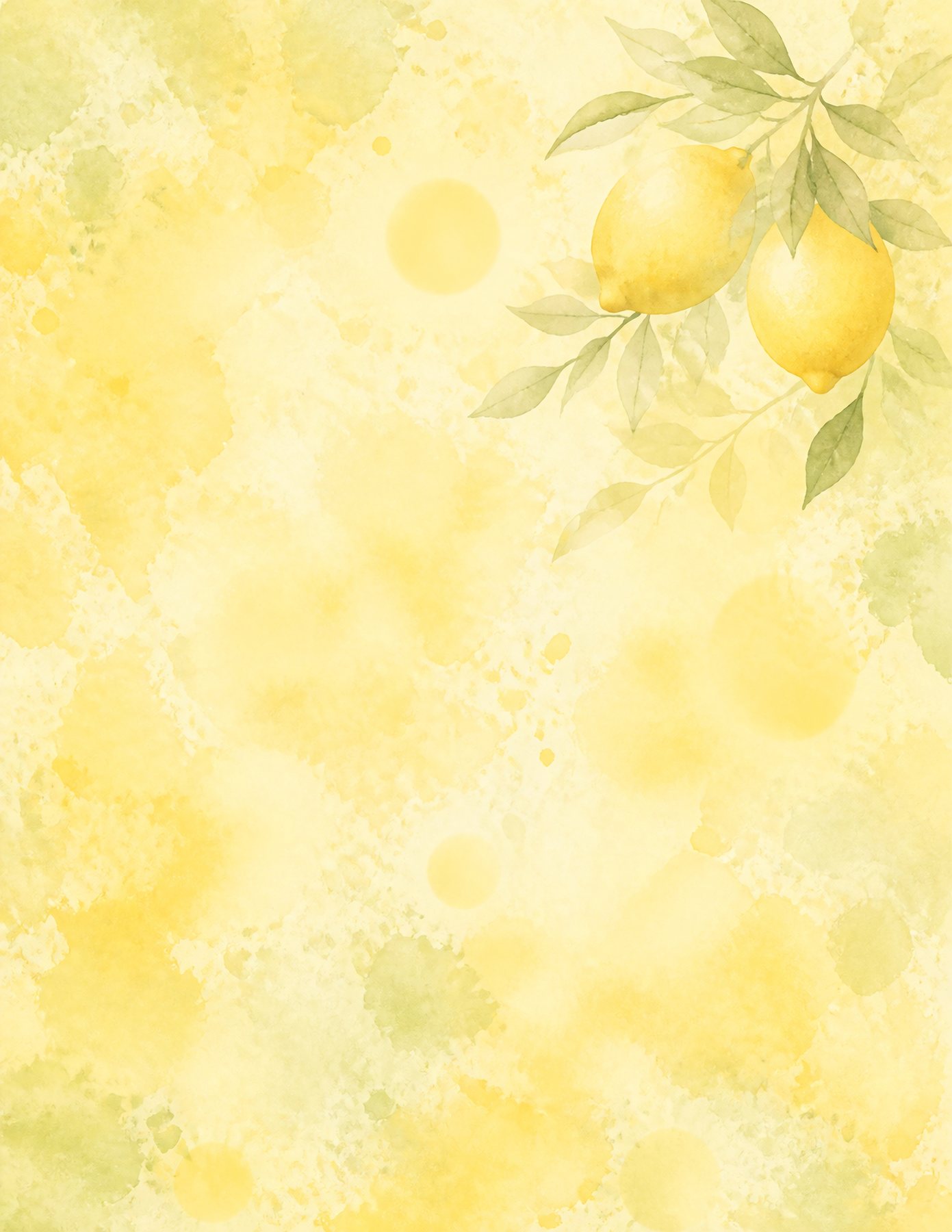 Watercolor Lemon US Letter Collection preview 5