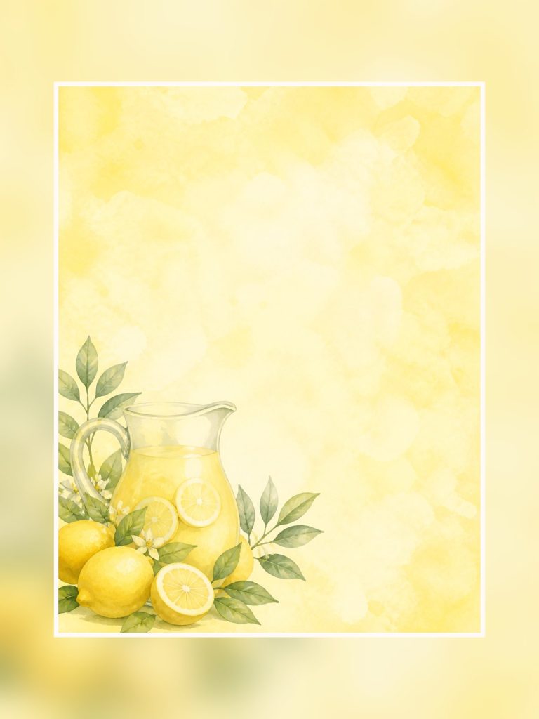 Watercolor Lemon US Letter Collection poster portrait