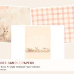Free Baby Bunny A4 Digital Scrapbook Paper Collection – 3 Printable Scrapbook Paper Samples preview