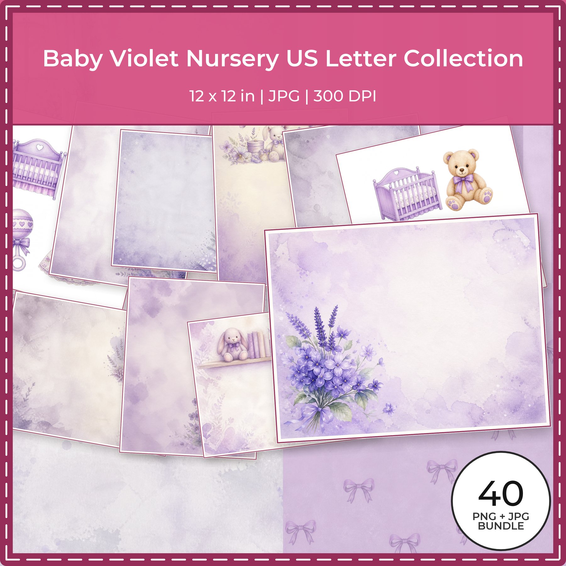Baby Violet Nursery Us Letter Scrapbook