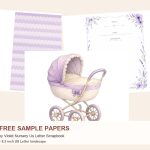 Free Baby Violet Nursery Us Letter Scrapbook – 3 Printable Scrapbook Paper Samples preview