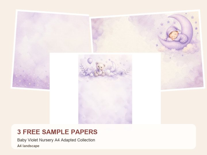 Free Baby Violet Nursery A4 Adapted Collection – 3 A4 Paper Samples