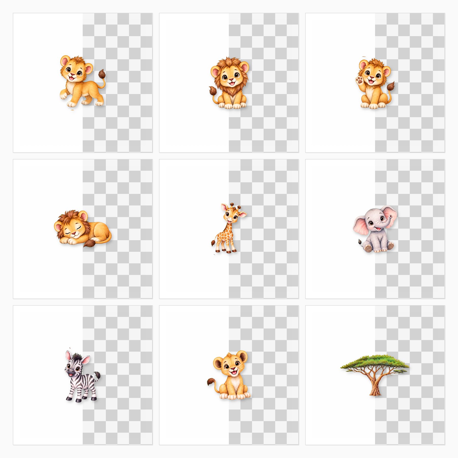 Baby Lion Safari Us Letter Digital preview 2