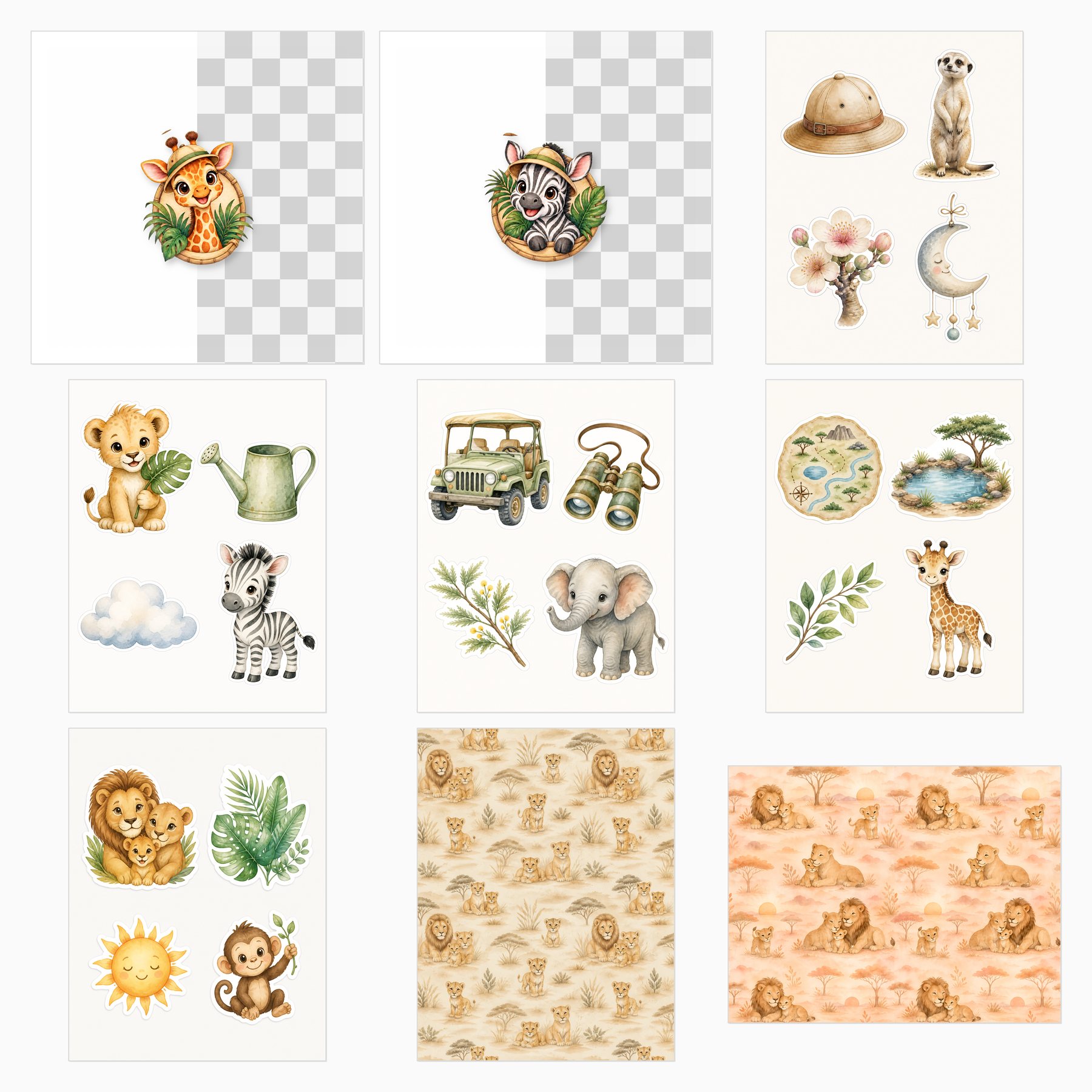 Baby Lion Safari Us Letter Digital preview 4