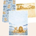 Free Baby Lion Safari Us Letter Digital – 3 US Letter Paper Samples preview
