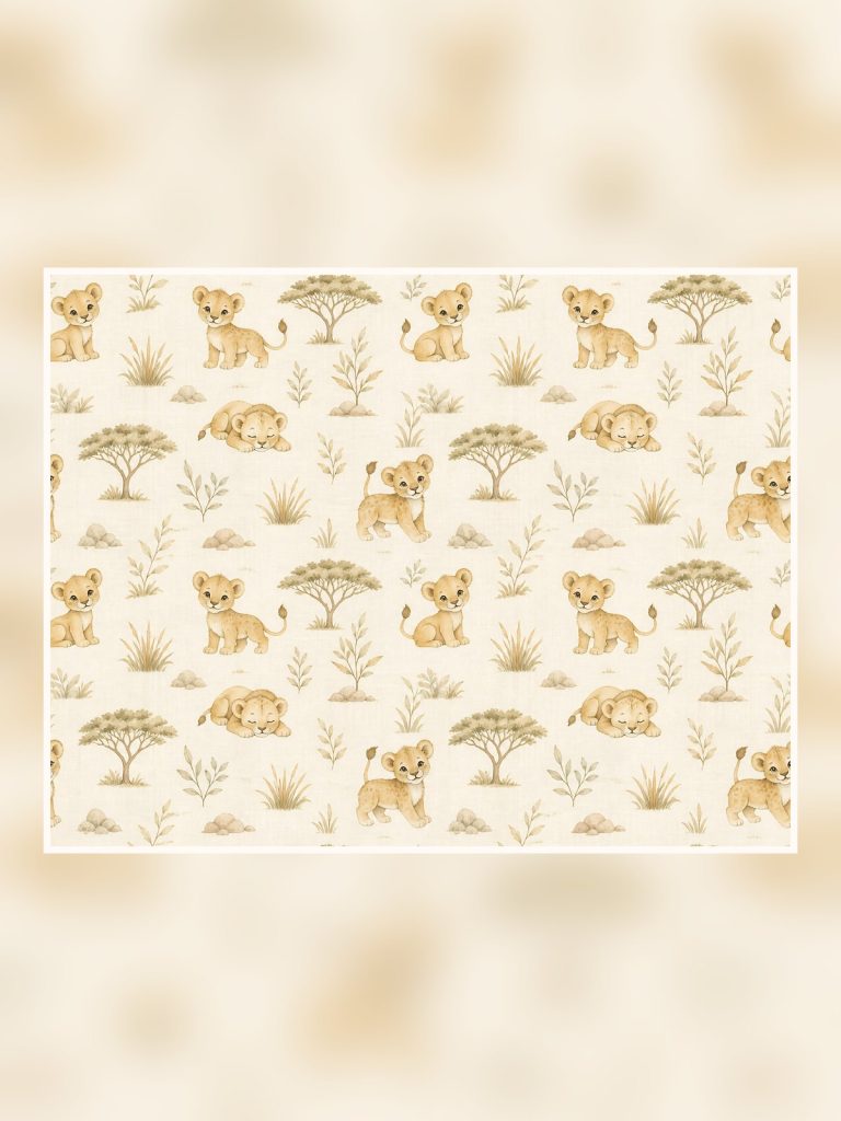 Baby Lion Safari Us Letter Digital poster portrait