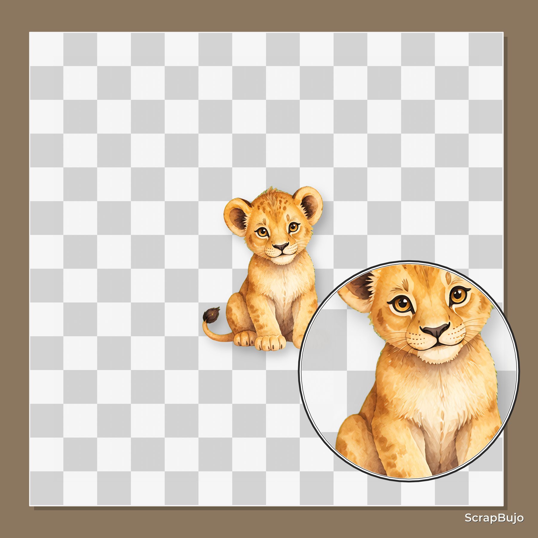 Baby Lion Safari A4 Digital Scrapbook Bundle preview 5