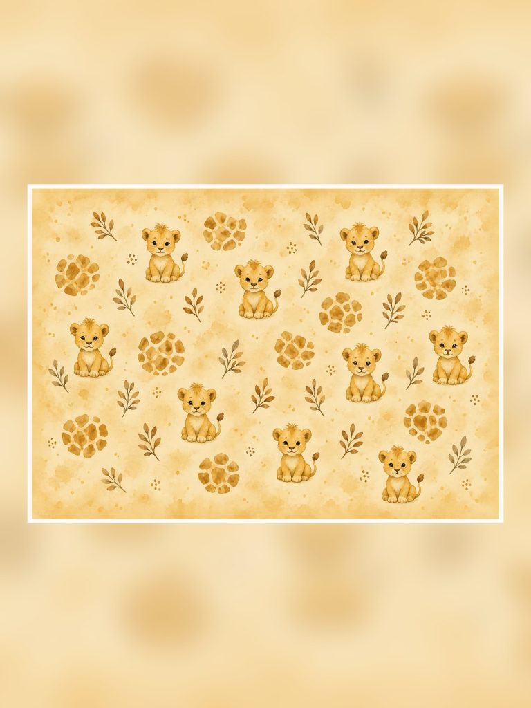 Baby Lion Safari A4 Digital Scrapbook Bundle poster portrait