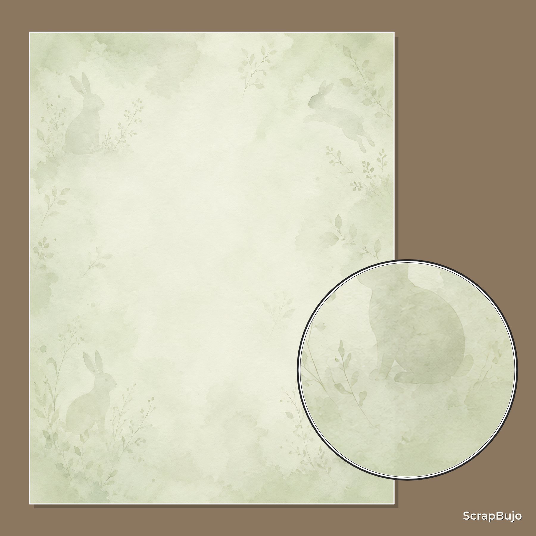 Soft Woodland Meadow Scrapbook Paper Bundle, 30 US Letter Watercolor Papers preview 5