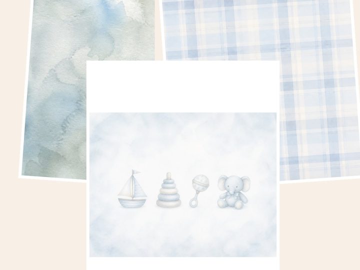 Free Baby Blue Watercolor Us Letter Digital – 3 US Letter Paper Samples