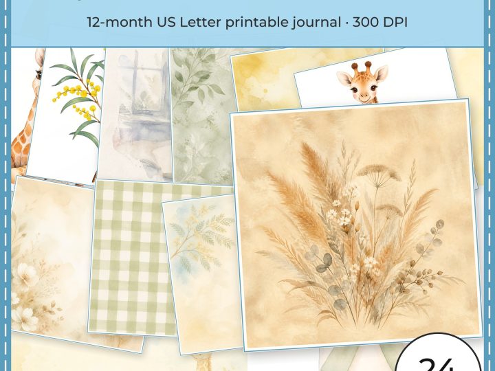Baby Giraffe First Year Milestone Journal
