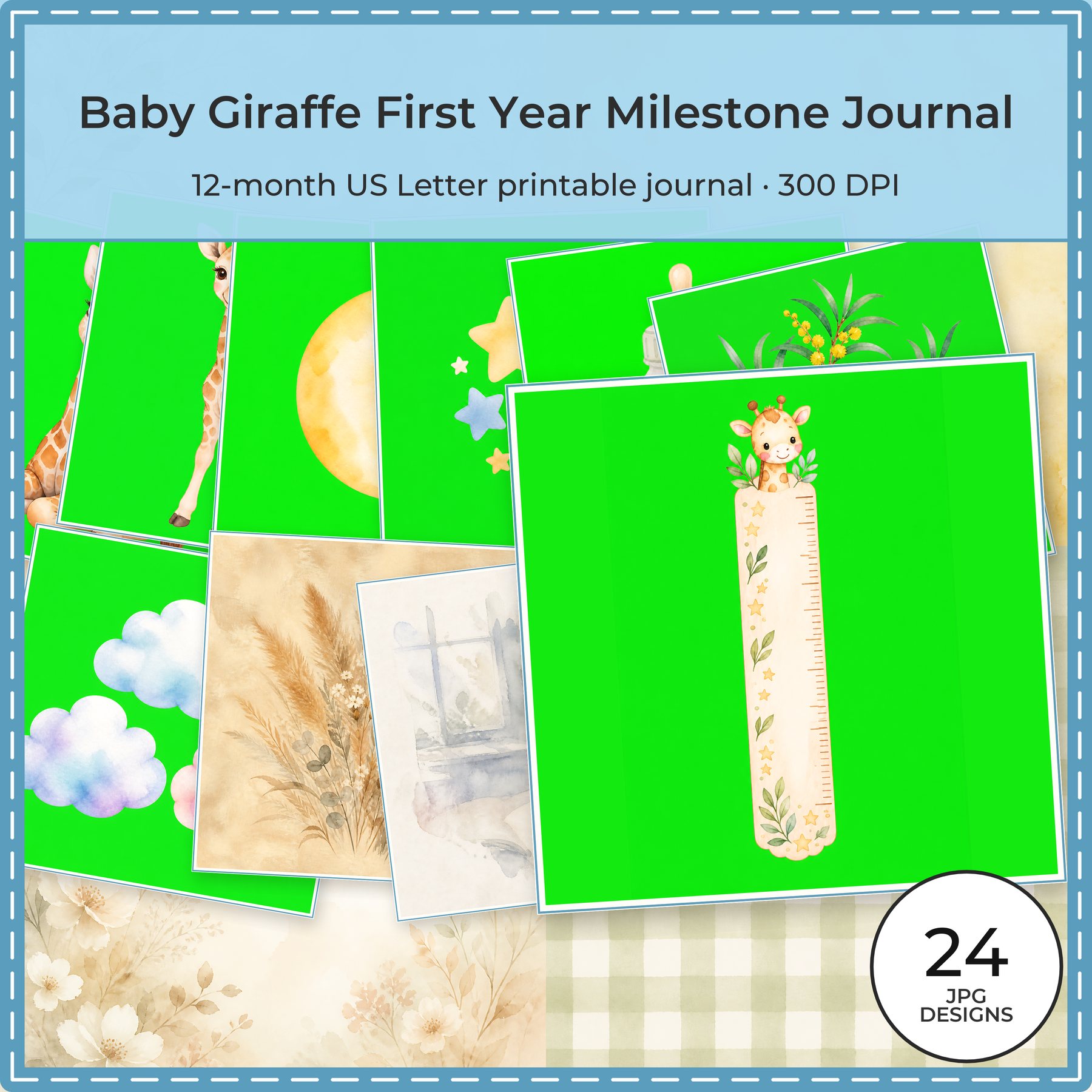 Baby Giraffe First Year Milestone