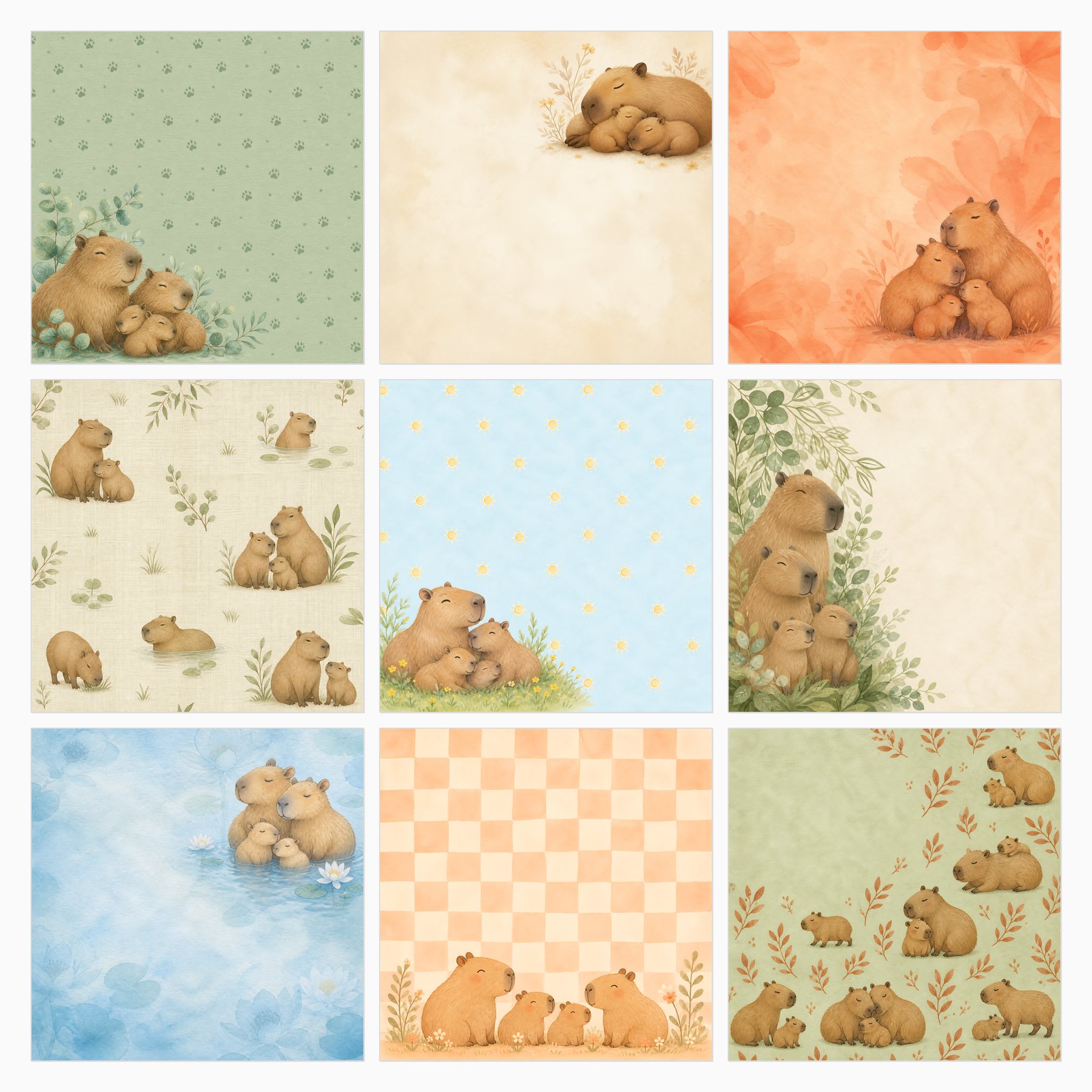 Capybara Kids Scrapbook Paper Collection preview 4