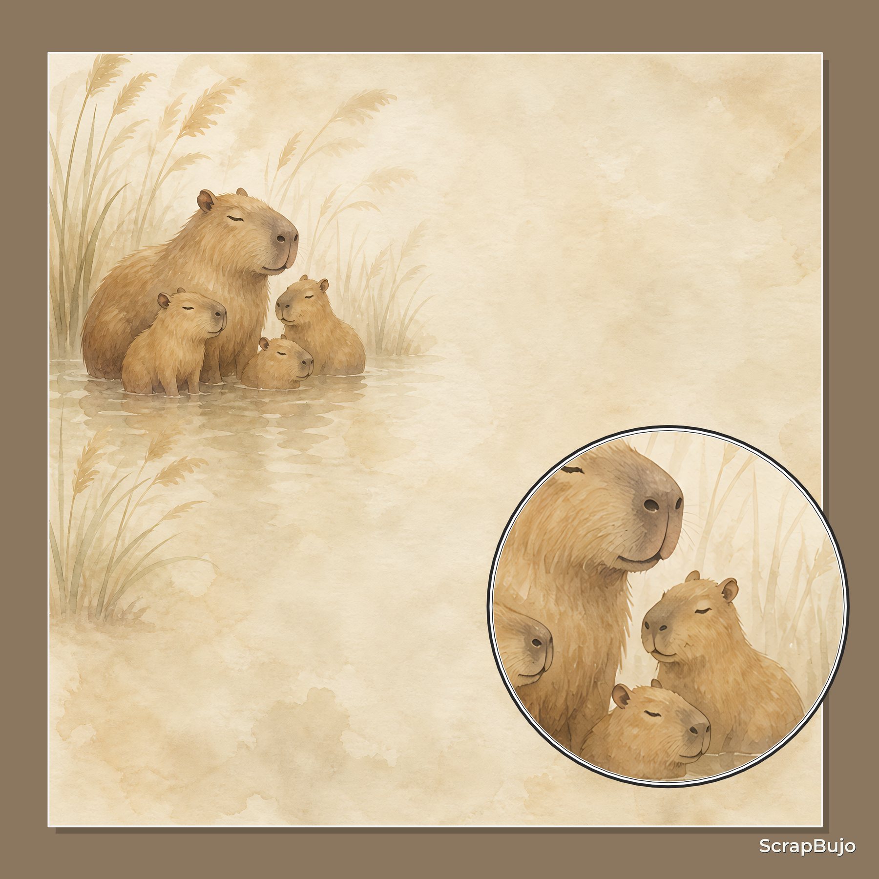 Capybara Kids Scrapbook Paper Collection preview 5