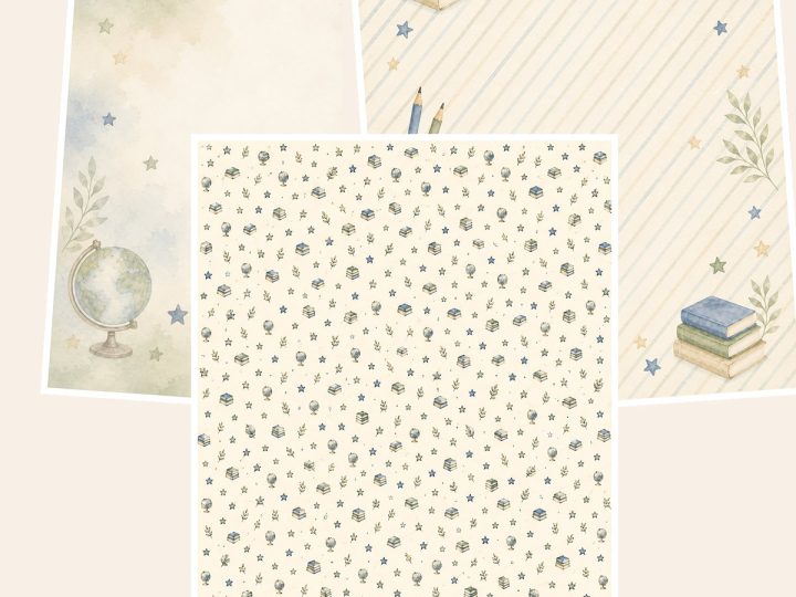 Free Homeschool Portfolio & Student Record Binder Collection – 3 Scrapbook Paper Samples