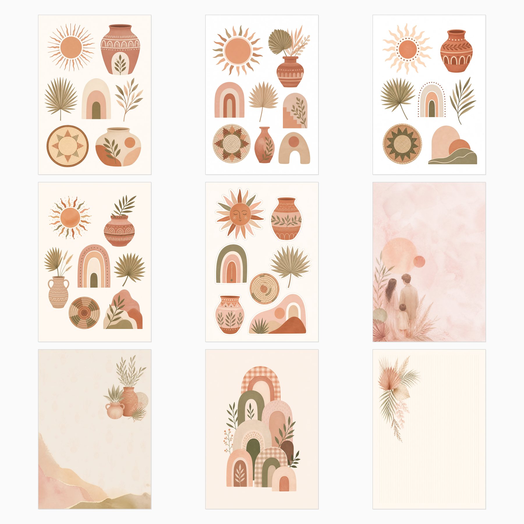 Baby Pink Boho Nursery Scrapbook Papers A4 preview 2