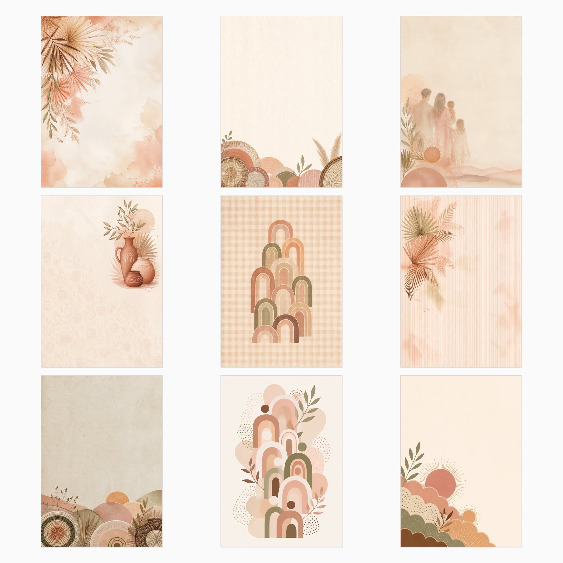 Baby Pink Boho Nursery Scrapbook Papers A4 preview 4