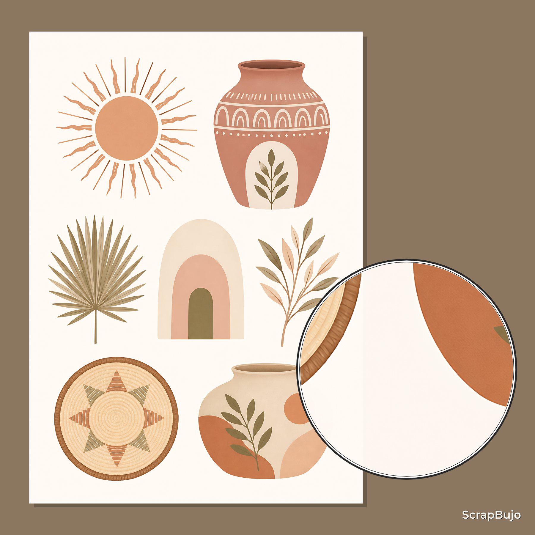 Baby Pink Boho Nursery Scrapbook Papers A4 preview 5