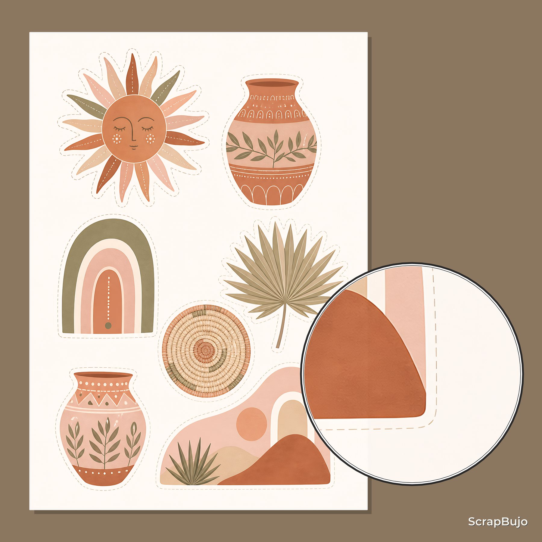 Baby Pink Boho Nursery Scrapbook Papers A4 preview 6