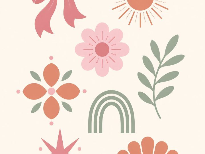 Baby Pink Boho Nursery Scrapbook Papers US Letter