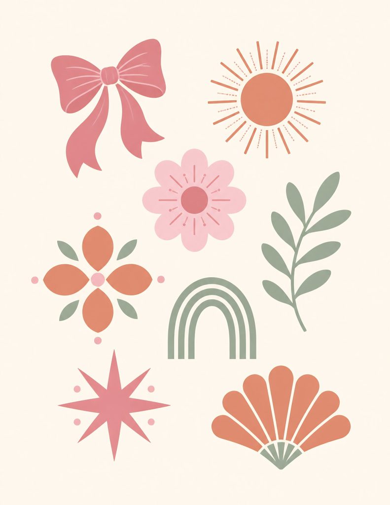 Baby Pink Boho Nursery Scrapbook Papers US Letter