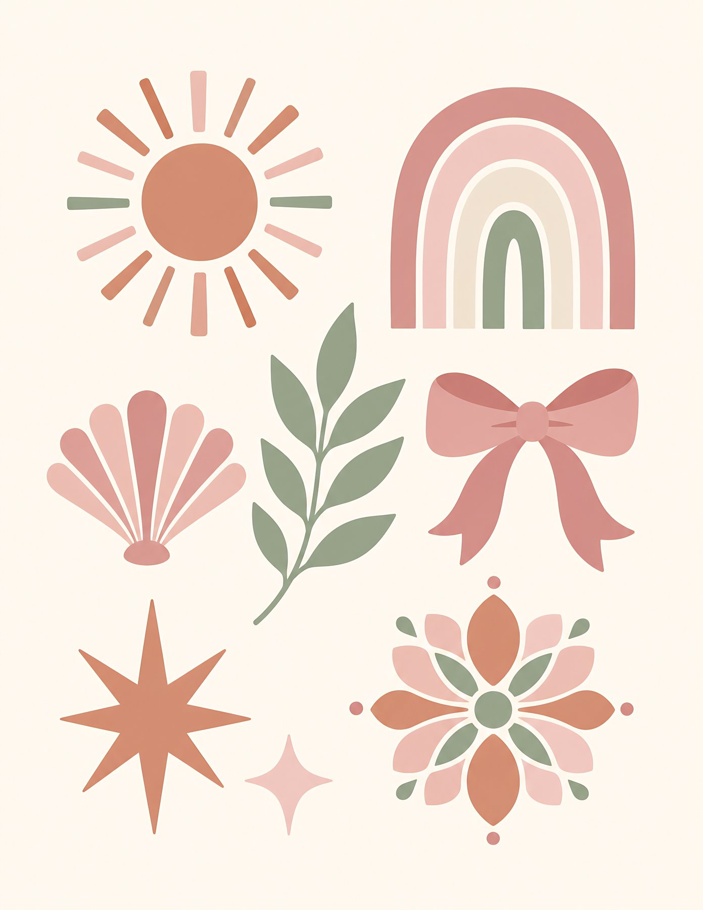Baby Pink Boho Nursery Scrapbook Papers US Letter preview 2