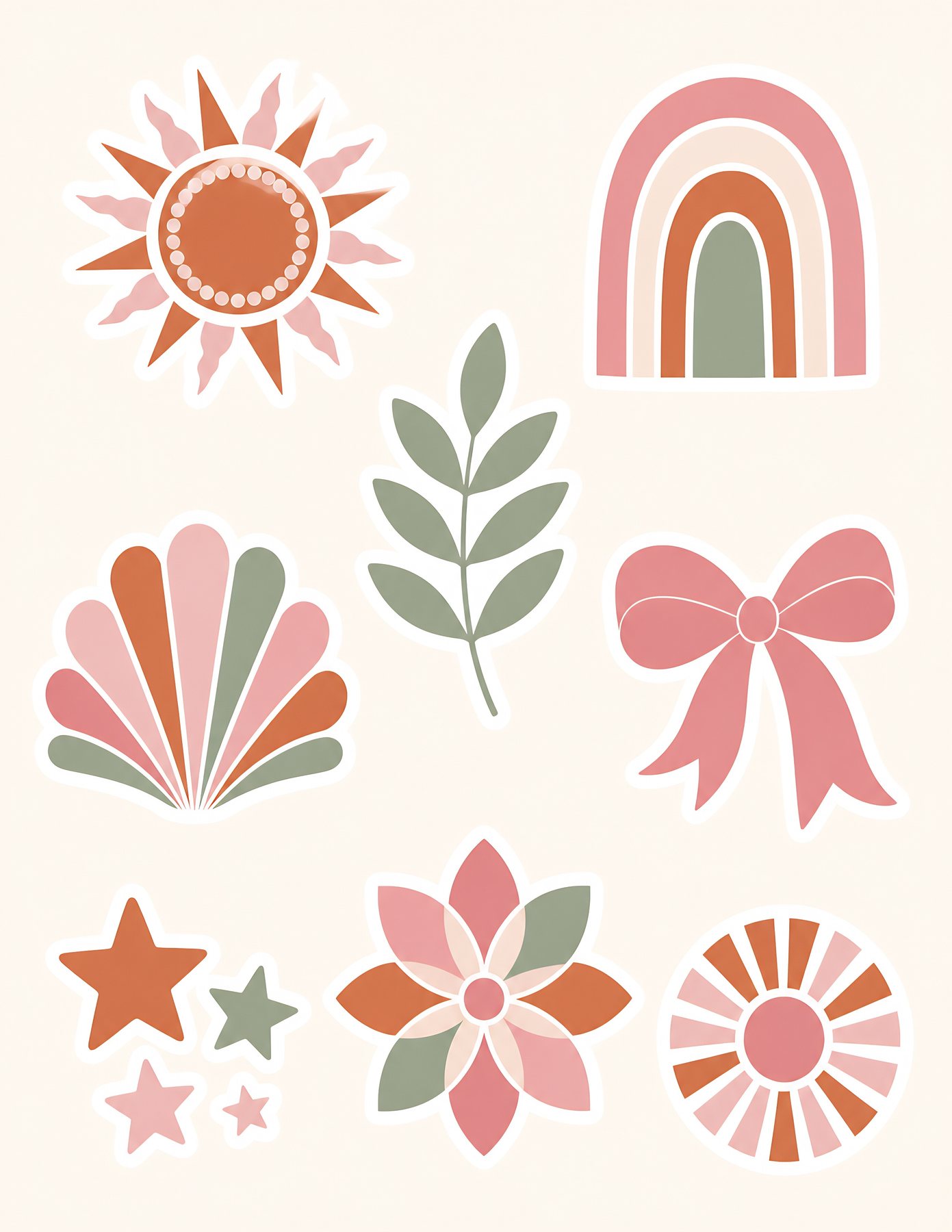 Baby Pink Boho Nursery Scrapbook Papers US Letter preview 3
