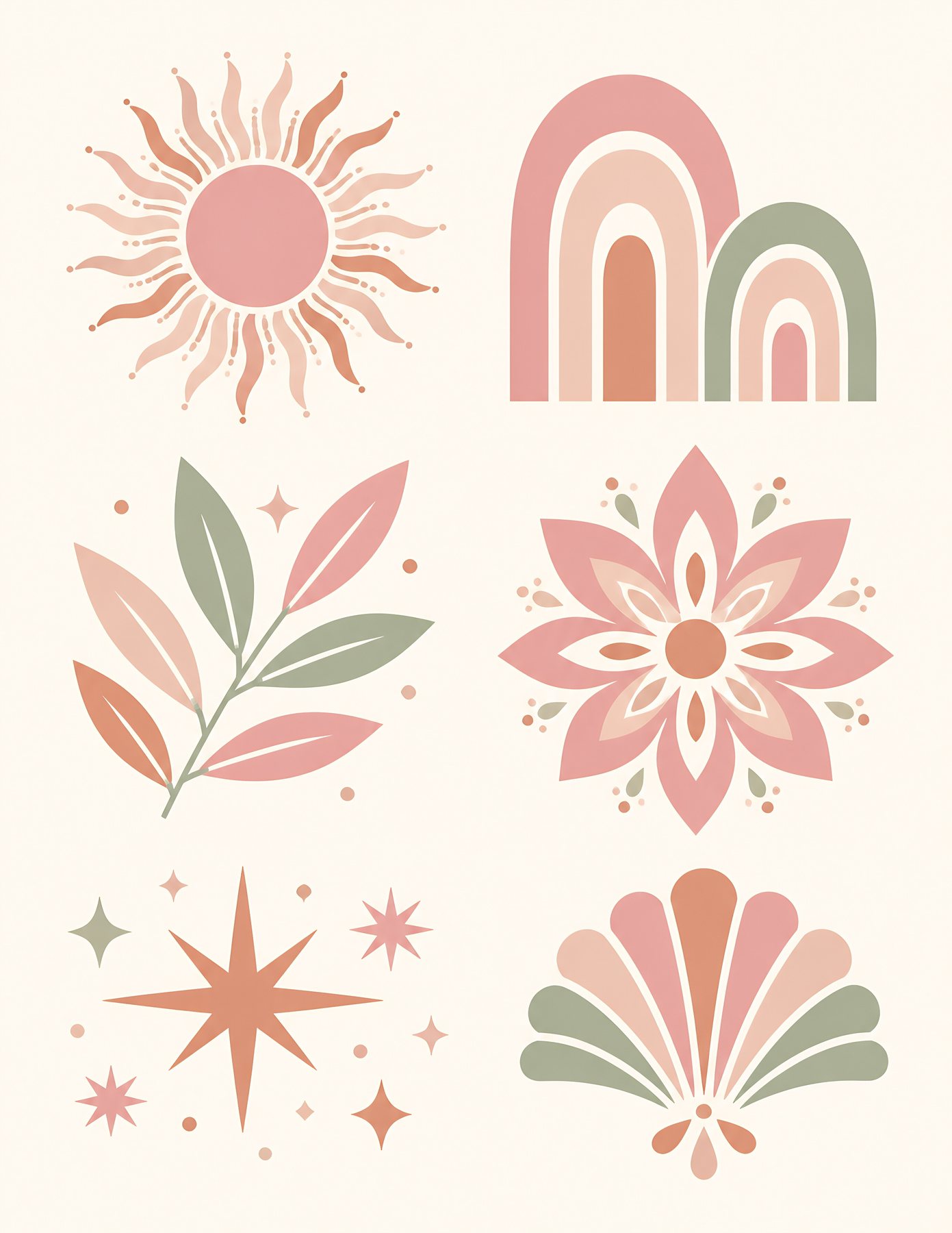Baby Pink Boho Nursery Scrapbook Papers US Letter preview 4
