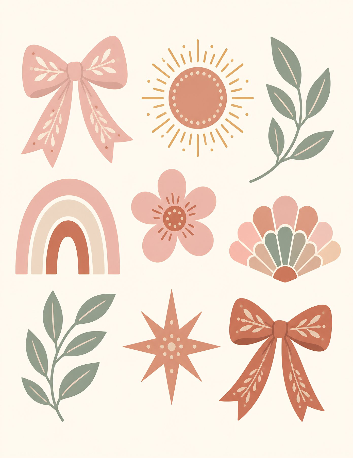 Baby Pink Boho Nursery Scrapbook Papers US Letter preview 5