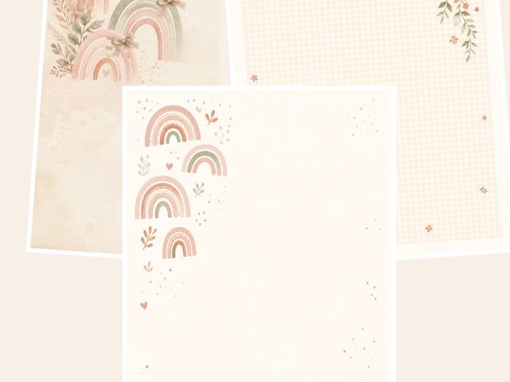 Free Baby Pink Boho Nursery Scrapbook Papers US Letter – 3 Scrapbook Paper Samples