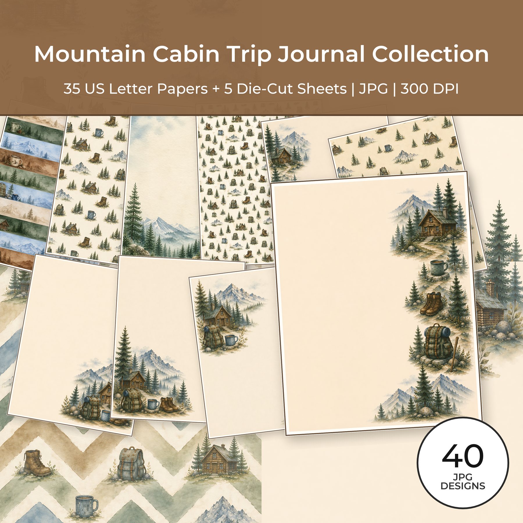 Mountain Cabin Trip Journal Collection