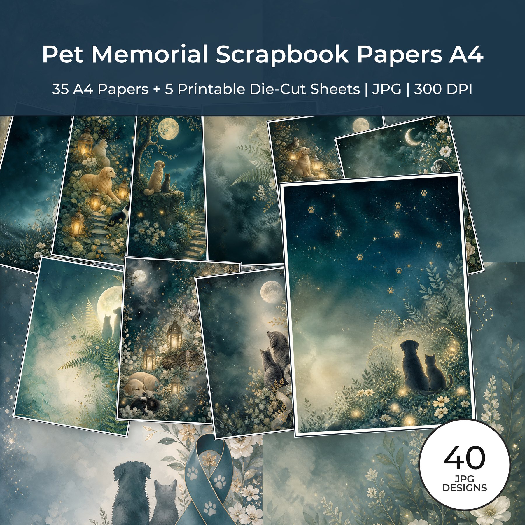Pet Memorial Scrapbook Papers A4
